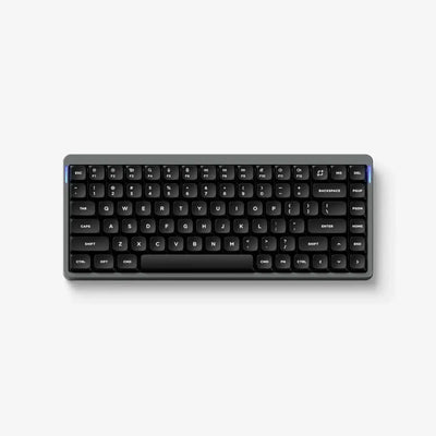 Czarna klawiatura mechaniczna kompaktowa, nowoczesny design, idealna do home office.