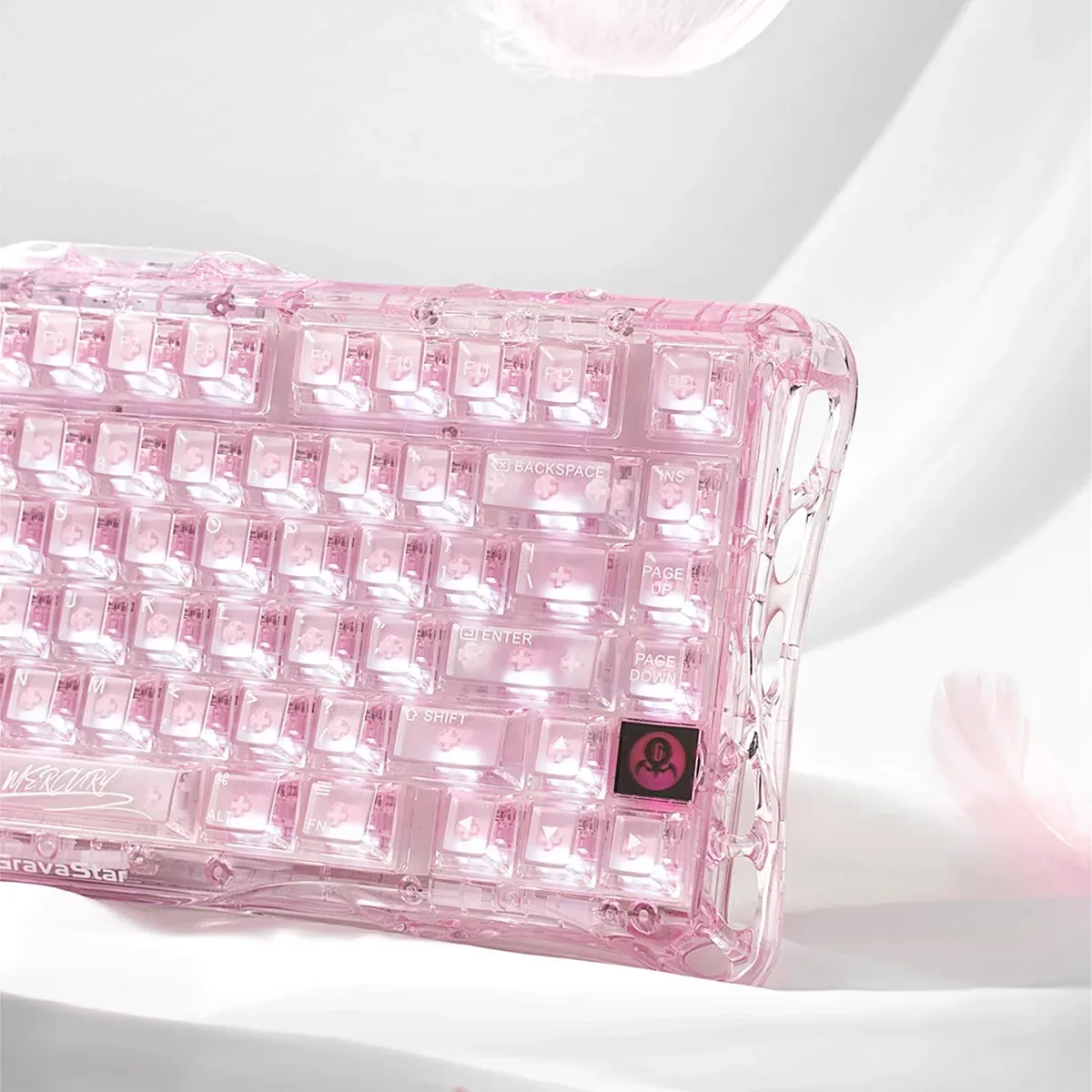 GravaStar - Mercury K1 Lite Crystal Rose Wireless Mechanical Keyboard - Bezprzewodowa Klawiatura Mechaniczna