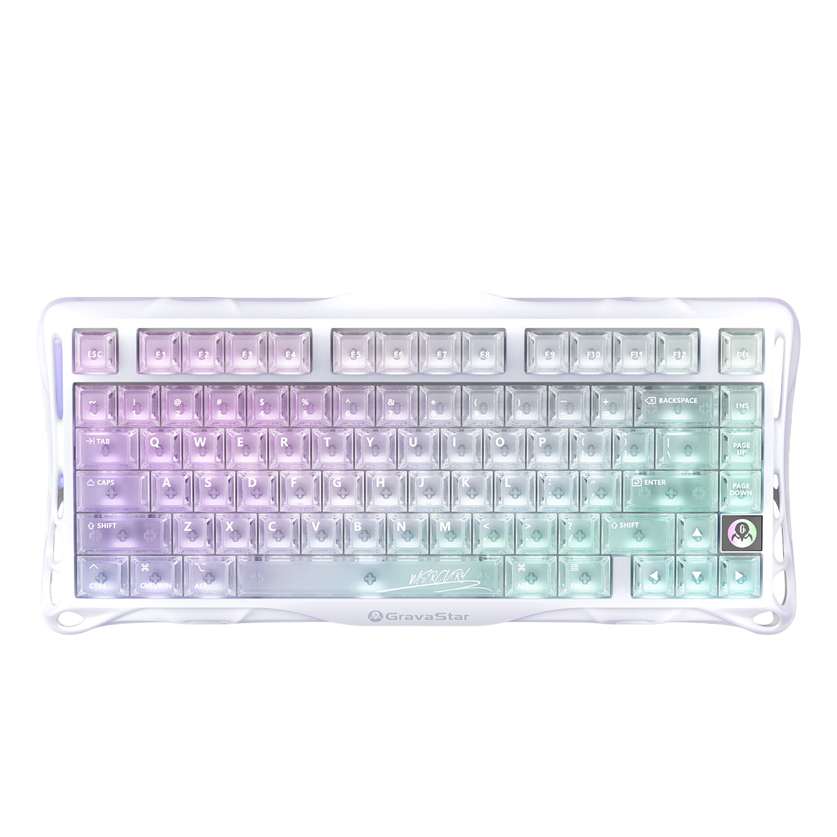 GravaStar - Mercury K1 Lite Crystal Aurora Wireless Mechanical Keyboard - Bezprzewodowa Klawiatura Mechaniczna