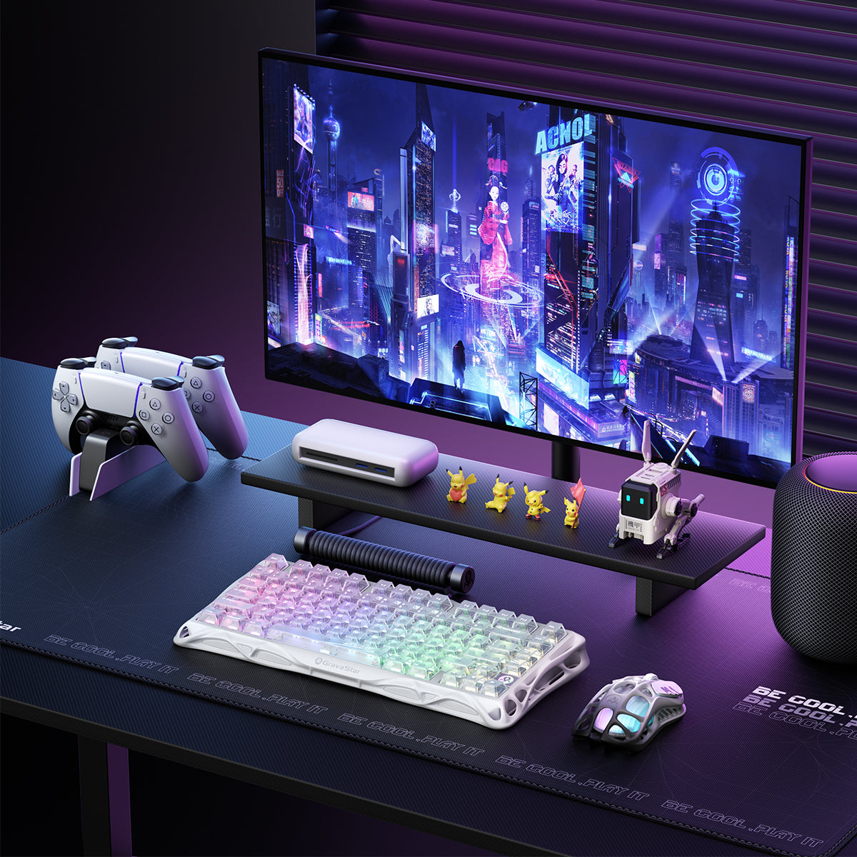 GravaStar - Mercury K1 Lite Crystal Aurora Wireless Mechanical Keyboard - Bezprzewodowa Klawiatura Mechaniczna