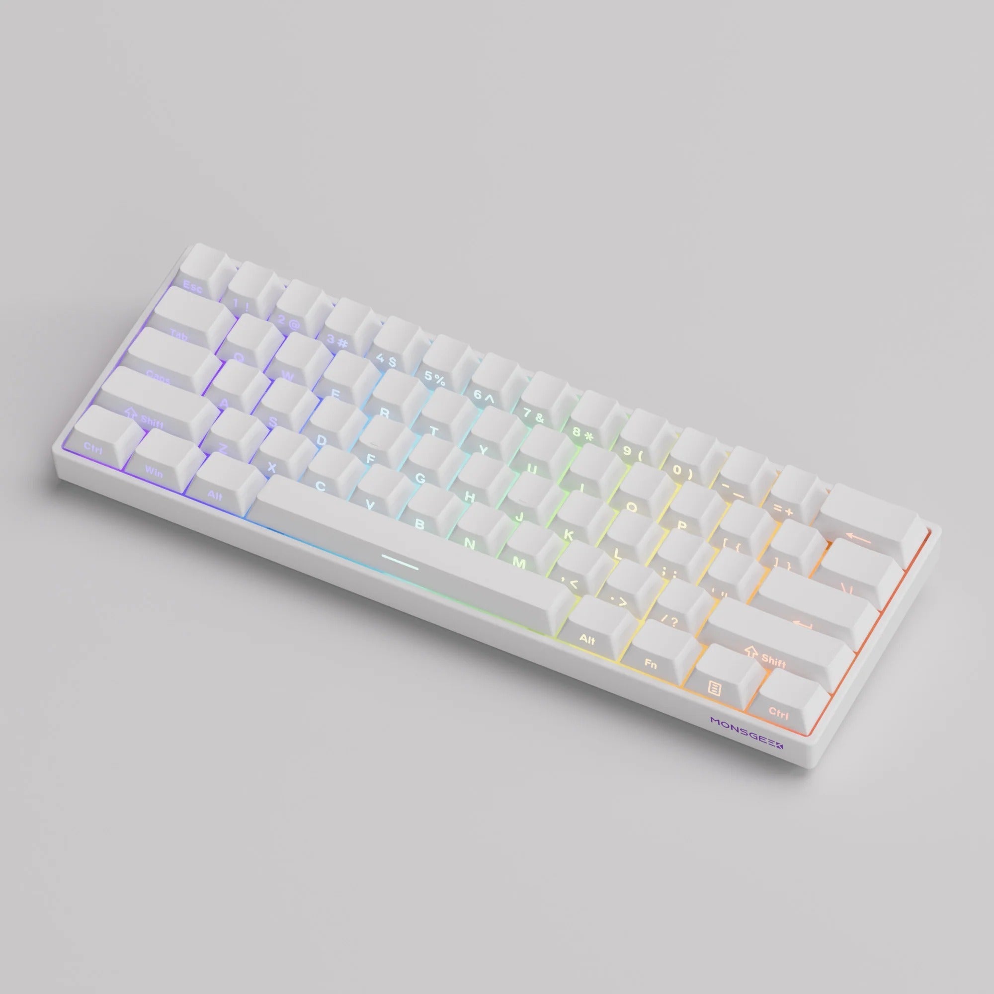 MonsGeek - FUN60 Pro HE Side-Printed Shine-Through White - Klawiatura Magnetyczna
