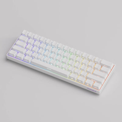 MonsGeek - FUN60 Pro HE Side-Printed Shine-Through White - Klawiatura Magnetyczna