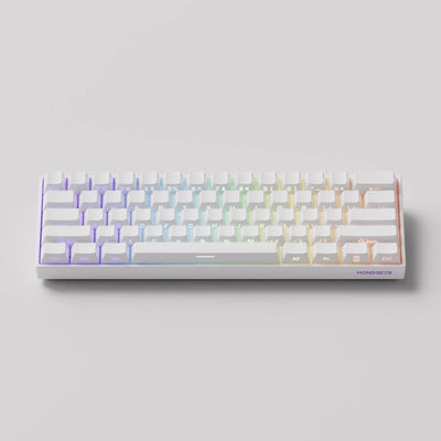 MonsGeek - FUN60 Pro HE Side-Printed Shine-Through White - Klawiatura Magnetyczna