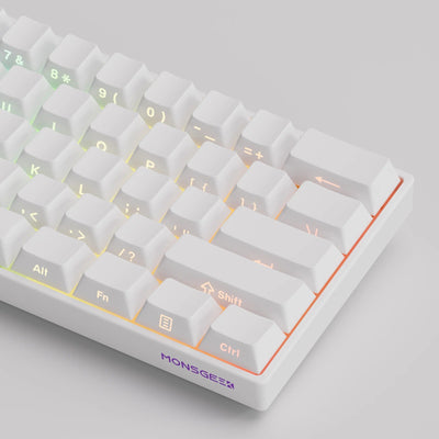 MonsGeek - FUN60 Pro HE Side-Printed Shine-Through White - Klawiatura Magnetyczna