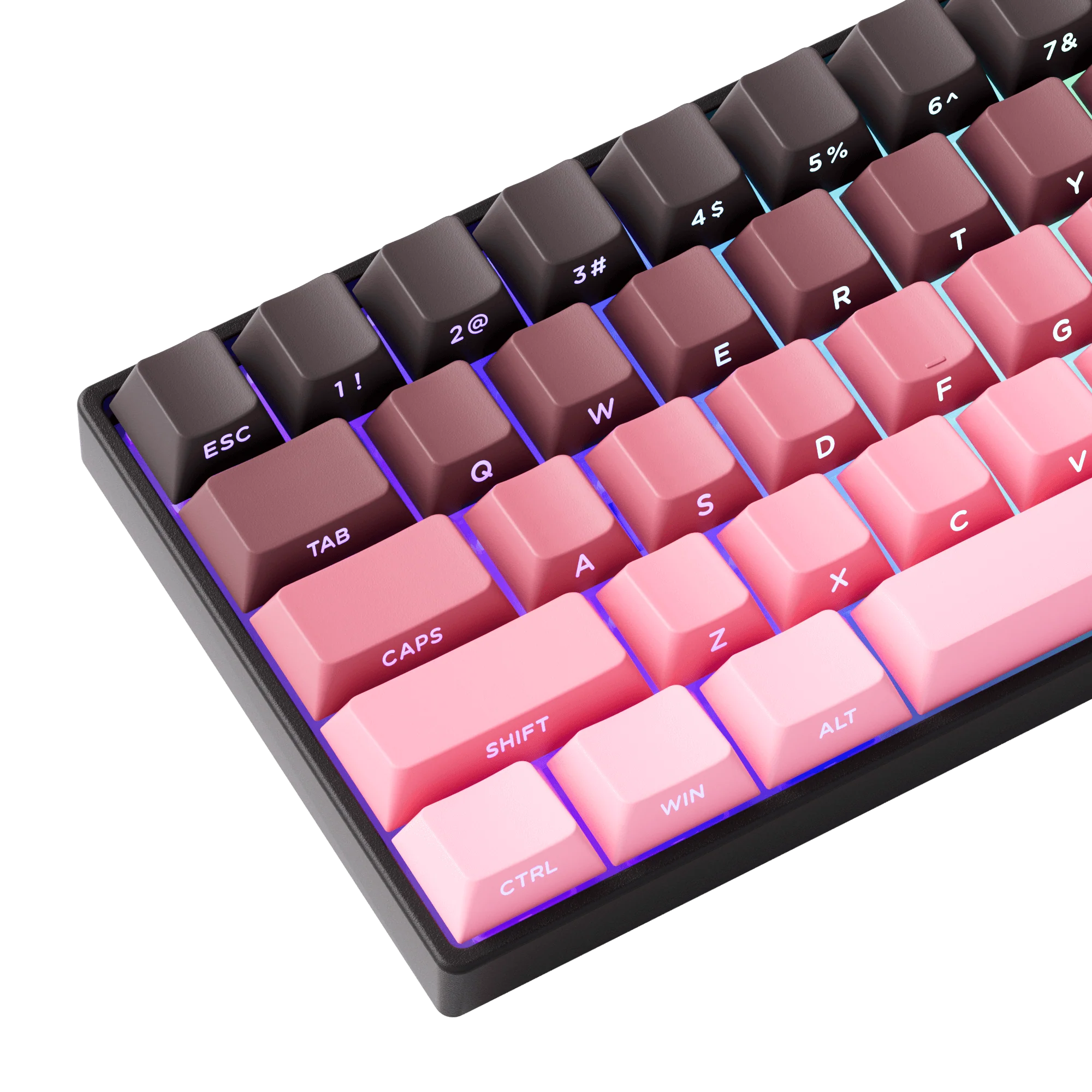 MonsGeek - FUN60 Pro HE Side-Printed Black & Pink Gradient - Klawiatura Magnetyczna