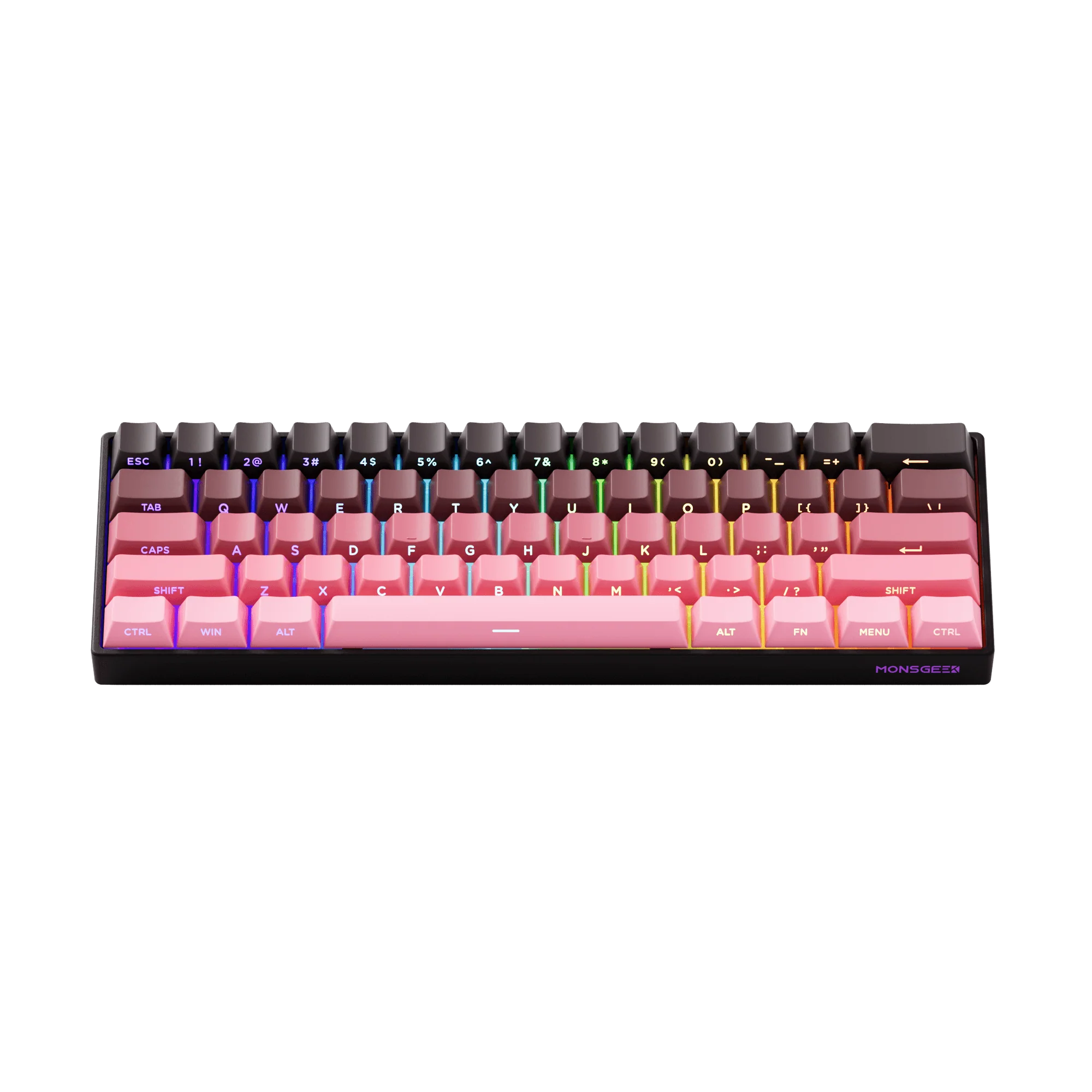 MonsGeek - FUN60 Pro HE Side-Printed Black & Pink Gradient - Klawiatura Magnetyczna