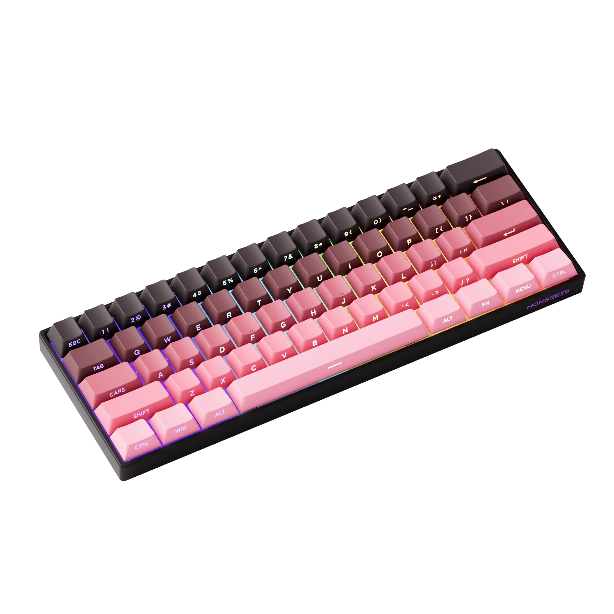 MonsGeek - FUN60 Pro HE Side-Printed Black & Pink Gradient - Klawiatura Magnetyczna