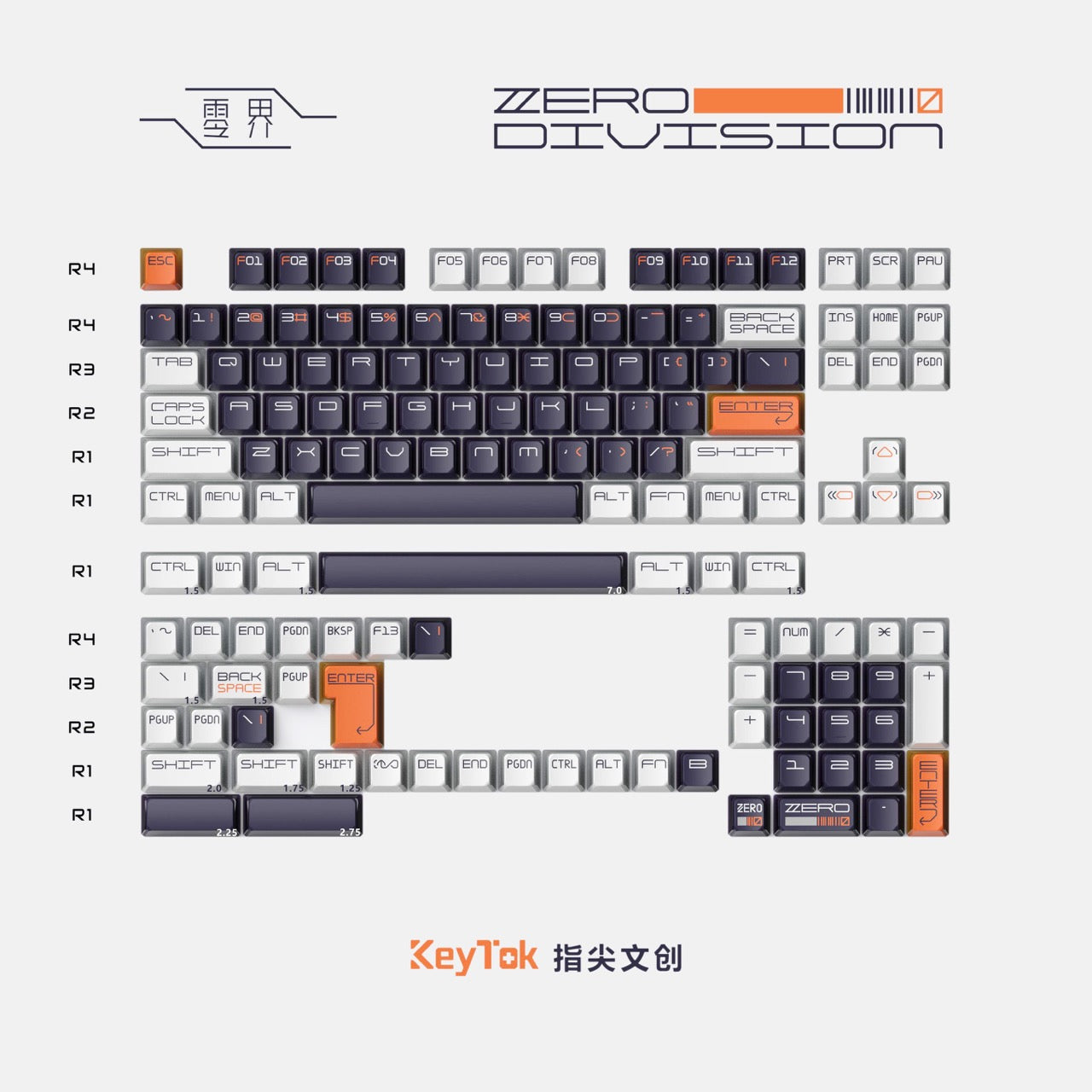 KeyTok - Zero Division Dye-Sub KOL Keycaps
