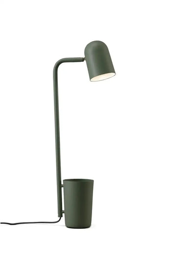 Nowoczesna lampka biurkowa w kolorze ciemnozielonym, minimalistyczny design