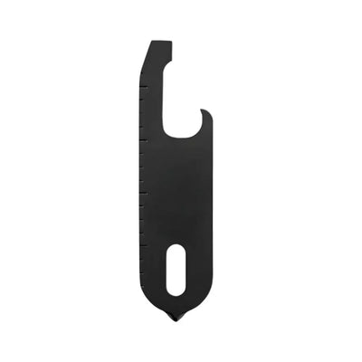 Czarny multitool biurowy, otwieracz, linijka i narzędzie wielofunkcyjne do desk setupu