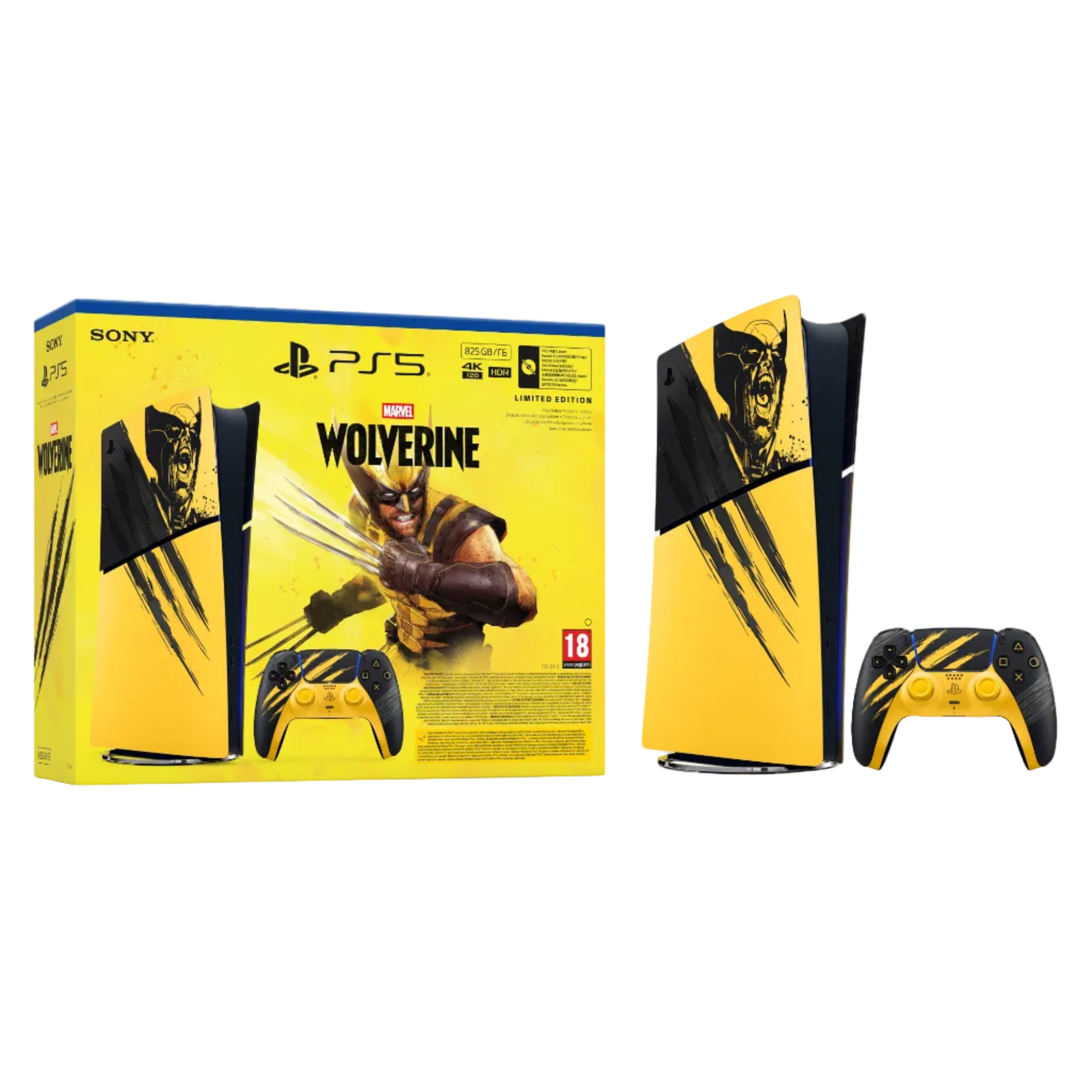 Sony - PlayStation®5 Digital Edition - Zestaw Edycji Limitowanej Marvel’s Wolverine Battle Yellow
