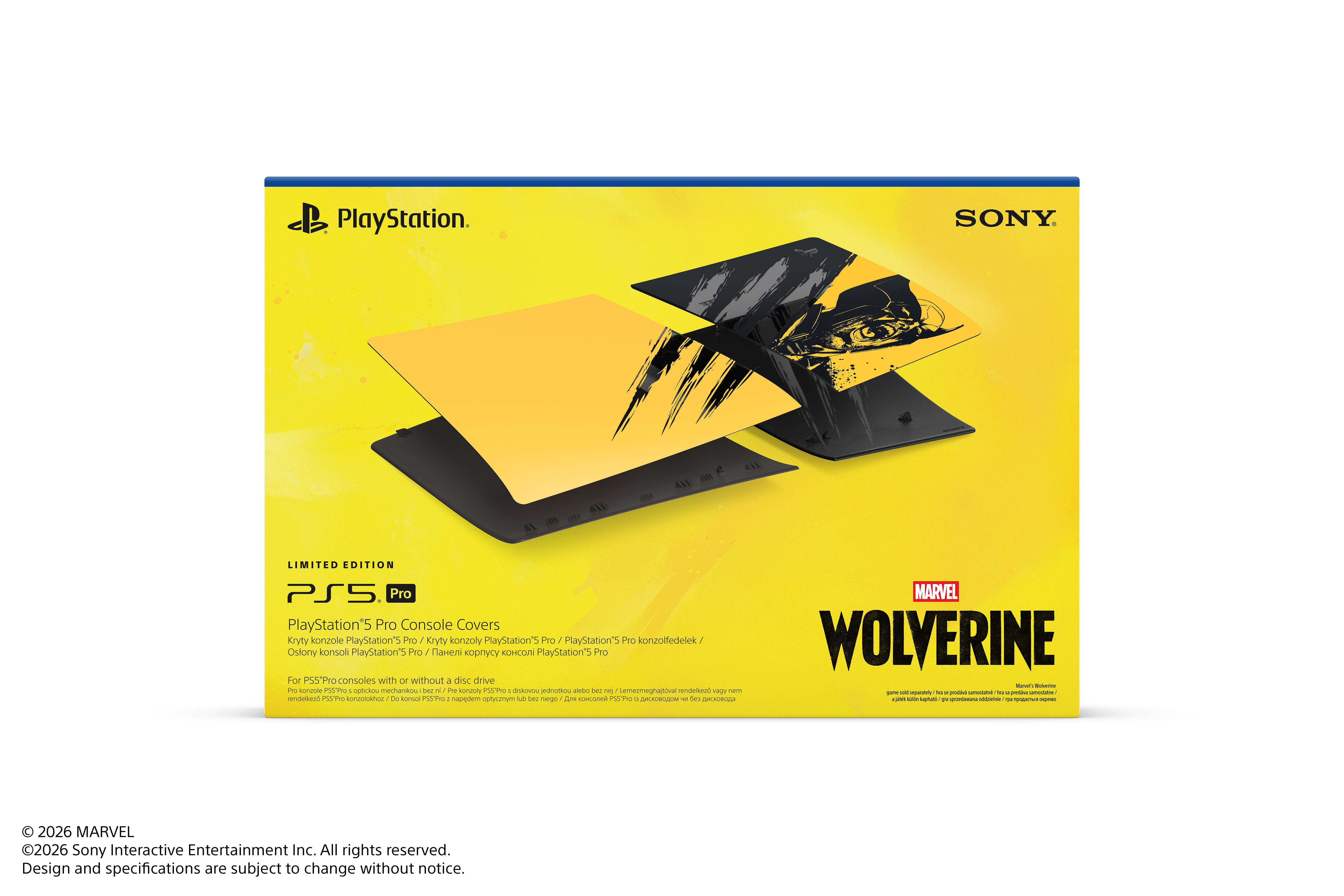 Sony - PlayStation®5 Pro Osłony Konsoli – Edycja Limitowana Marvel’s Wolverine Battle Yellow