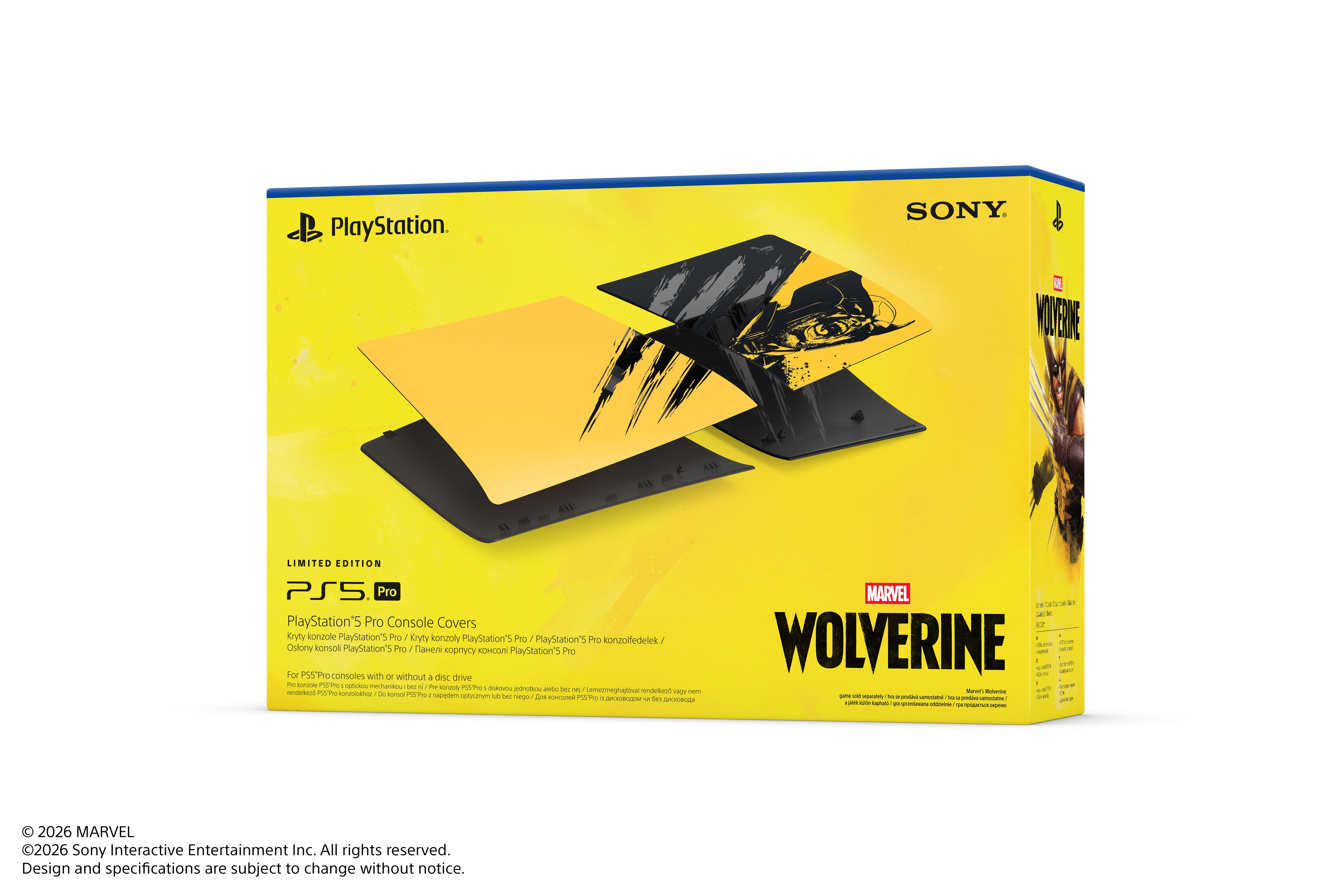 Sony - PlayStation®5 Pro Osłony Konsoli – Edycja Limitowana Marvel’s Wolverine Battle Yellow