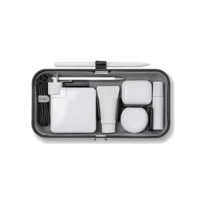 Przenośny organizer biurowy z ładowaniem bezprzewodowym, kabel, ładowarka i akcesoria