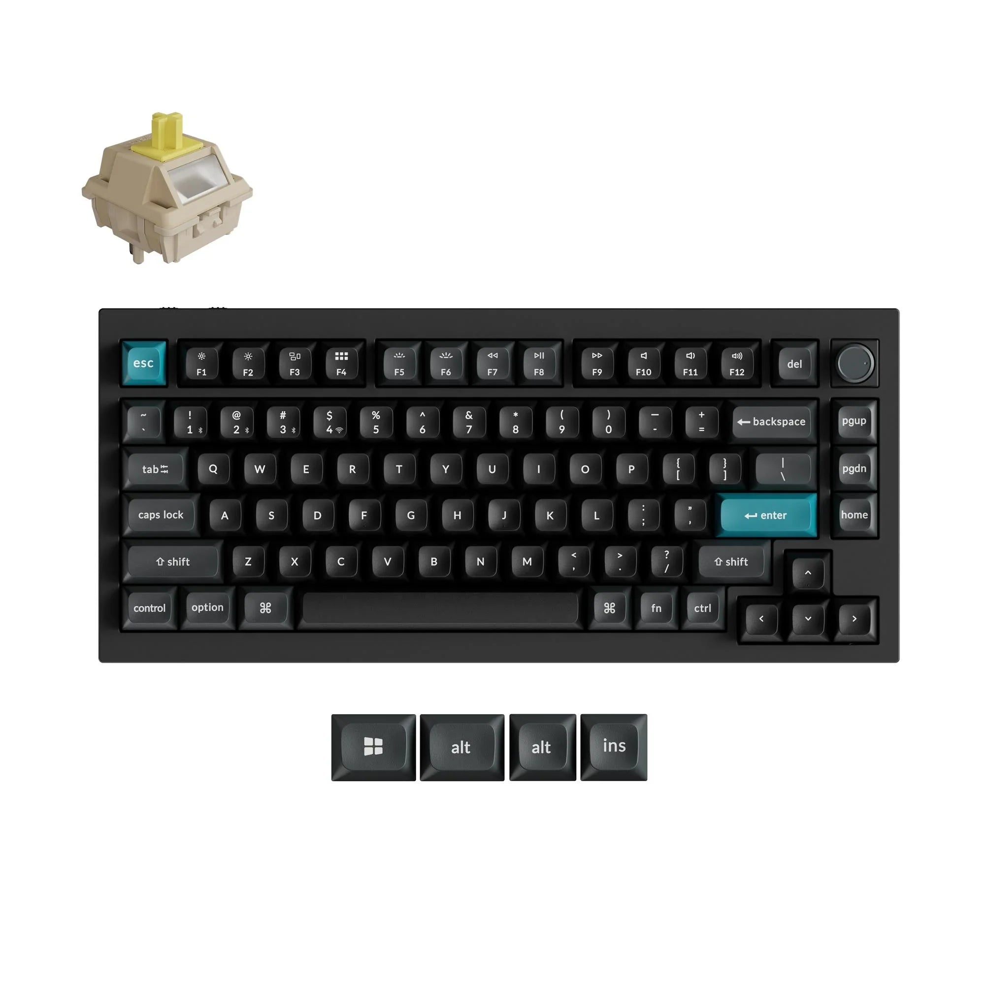 Q1 Ultra 8K Wireless Hot-swappable RGB Backlight Banana Switch - Black