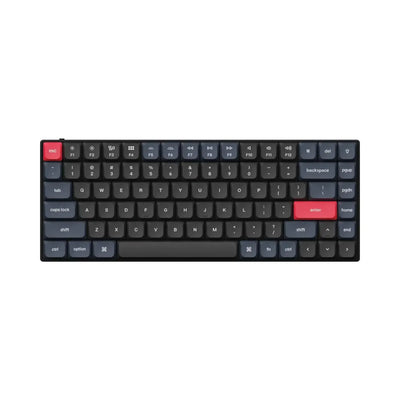 Klawiatura mechaniczna TKL z kolorowymi keycapami, czerwone klawisze ESC i Enter, idealna do biura.