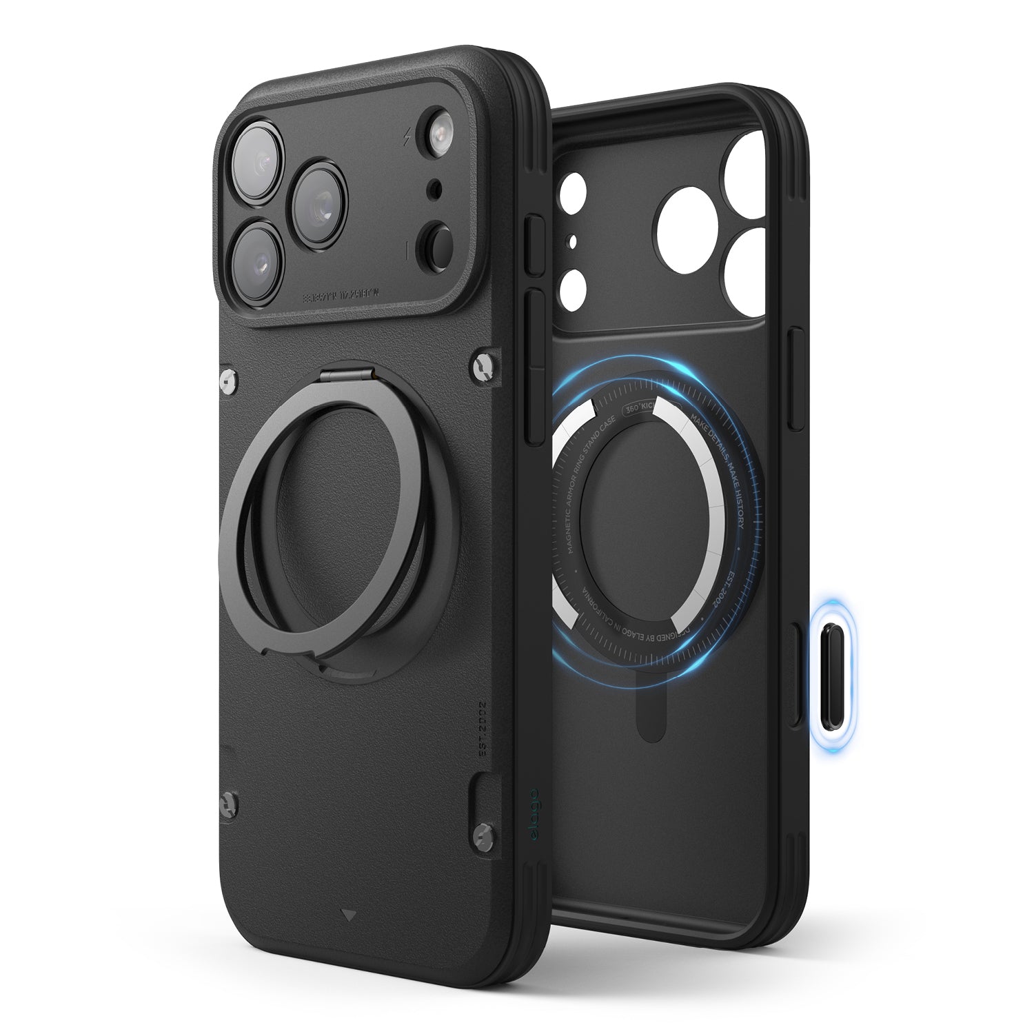 Elago - Magnetic Armor Case for iPhone 17 Pro/Pro Max with Ring Stand - Etui z Podstawką