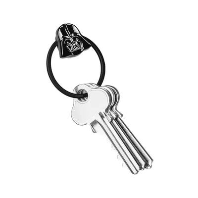 Brelok na klucze z motywem Darth Vader, czarny pierścień z trzema srebrnymi kluczami