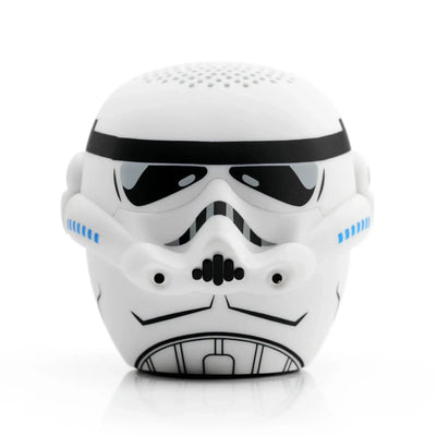 Mini głośnik biurkowy w kształcie hełmu szturmowca, biały gadżet geek do home office
