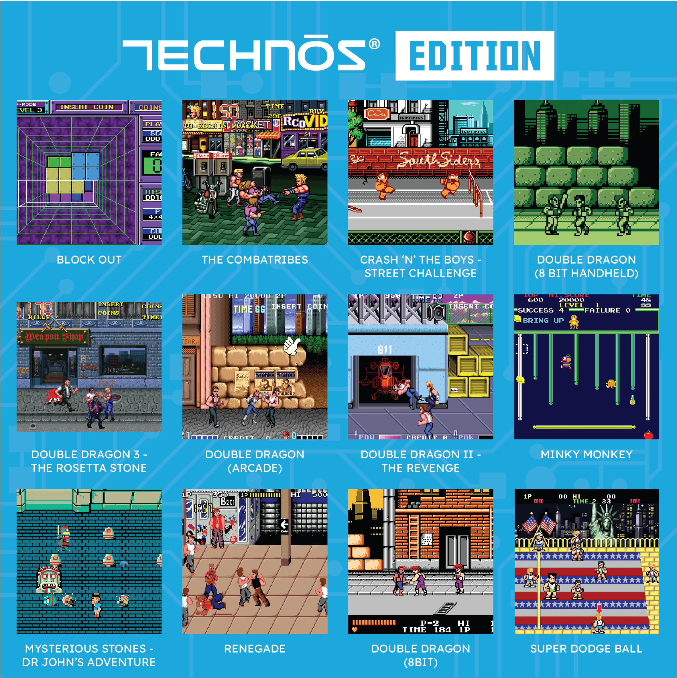 Evercade - Hyper Mega Tech Super Pocket Technos Edition - Konsola Retro z Zestawem Gier