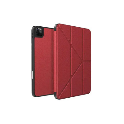 Czerwone etui ochronne na iPad Pro 11 z klapką i składanym designem, akcesorium biurowe