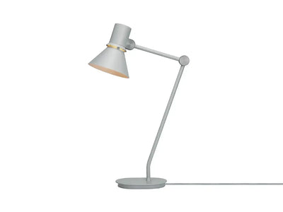 szara nowoczesna lampka biurkowa typu Type 80 do biura, minimalistyczny design