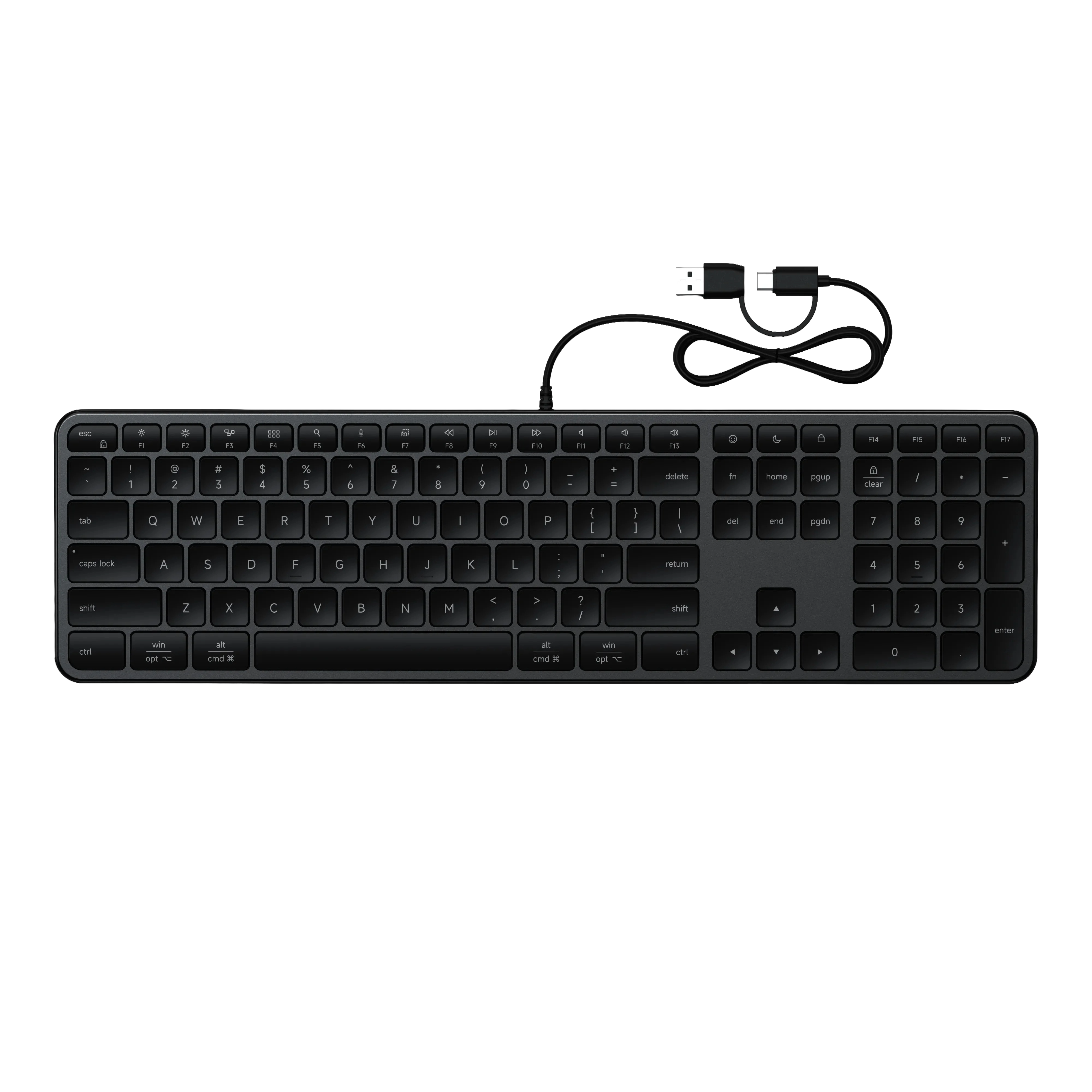 Satechi - Slim LX3 Wired Keyboard - Pełnowymiarowa Klawiatura Przewodowa