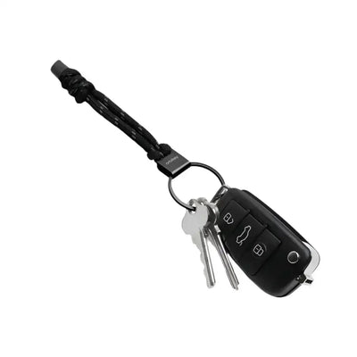 Czarny brelok Urban Loop do kluczy i pilota samochodowego na białym tle