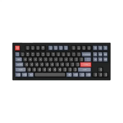 Czarna klawiatura mechaniczna z kolorowymi keycapami do biura i home office