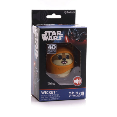 Bezprzewodowy głośnik Bluetooth Wicket Star Wars w oryginalnym opakowaniu na białym tle