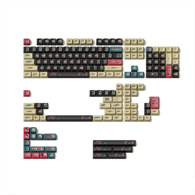 Komplet kolorowych keycapów do klawiatury mechanicznej Y2K, zestaw na białym tle