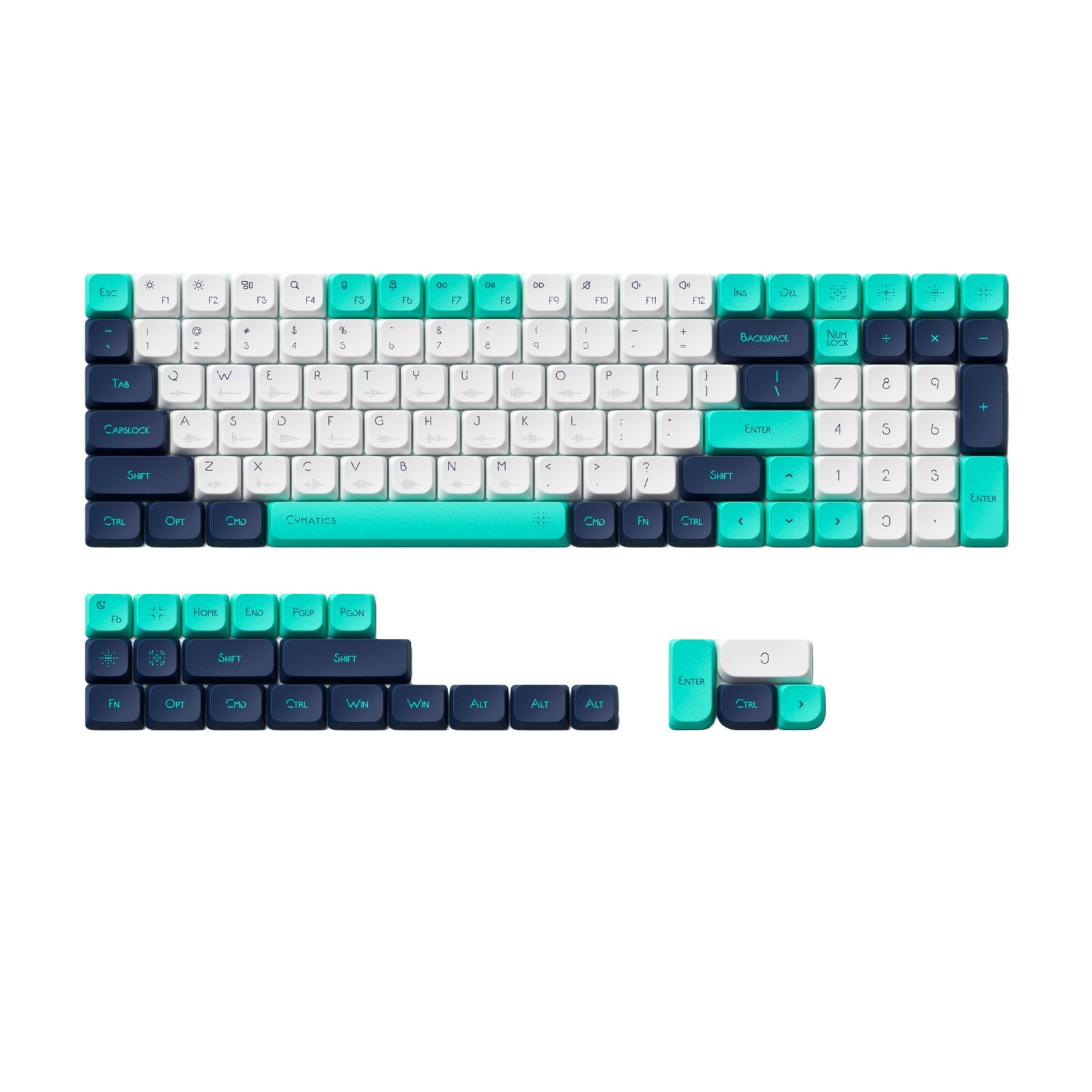 NuPhy - Cymatics nSA Profile Dye-sub PBT Keycaps - Niskoprofilowe Nasadki do Klawiatury