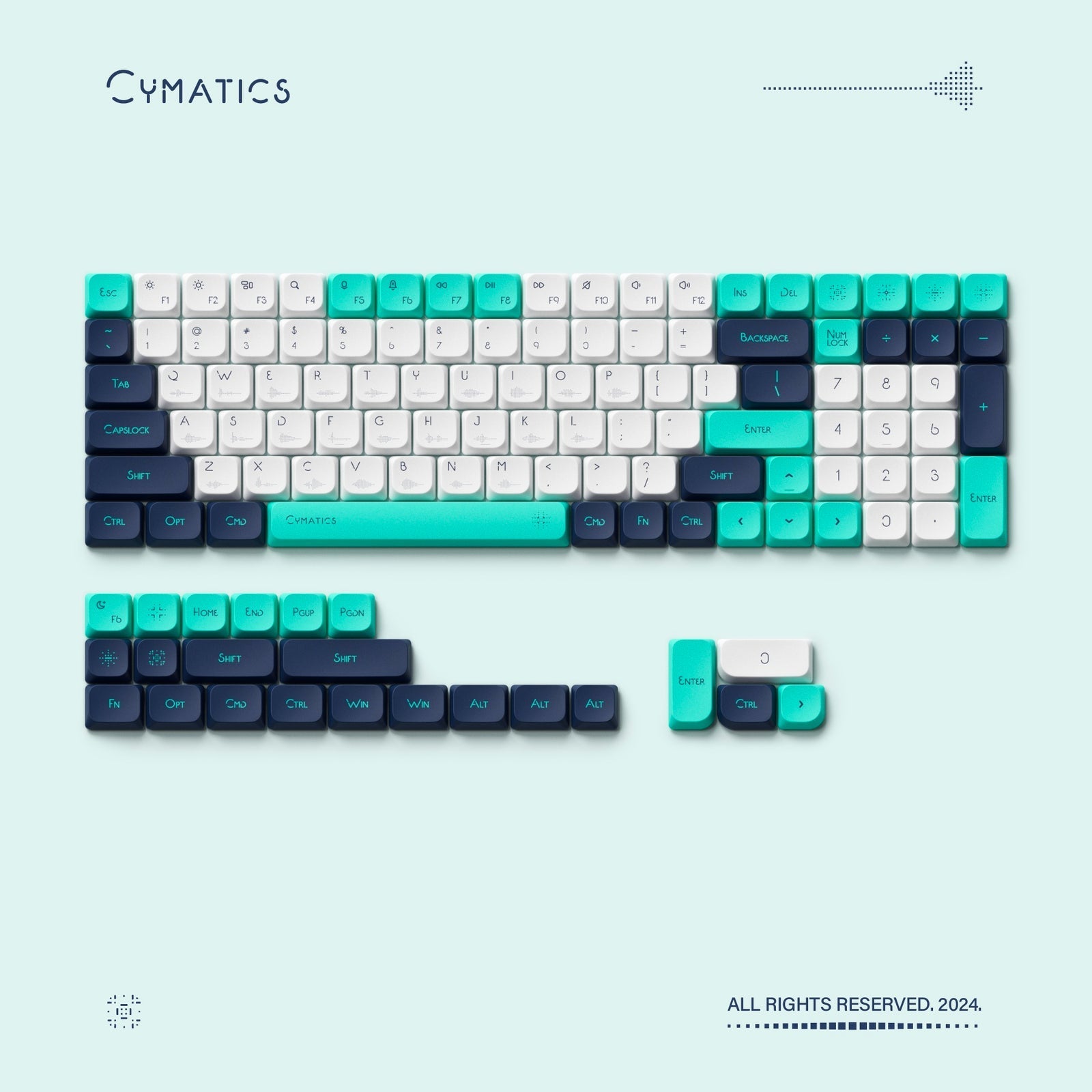 NuPhy - Cymatics nSA Profile Dye-sub PBT Keycaps - Niskoprofilowe Nasadki do Klawiatury