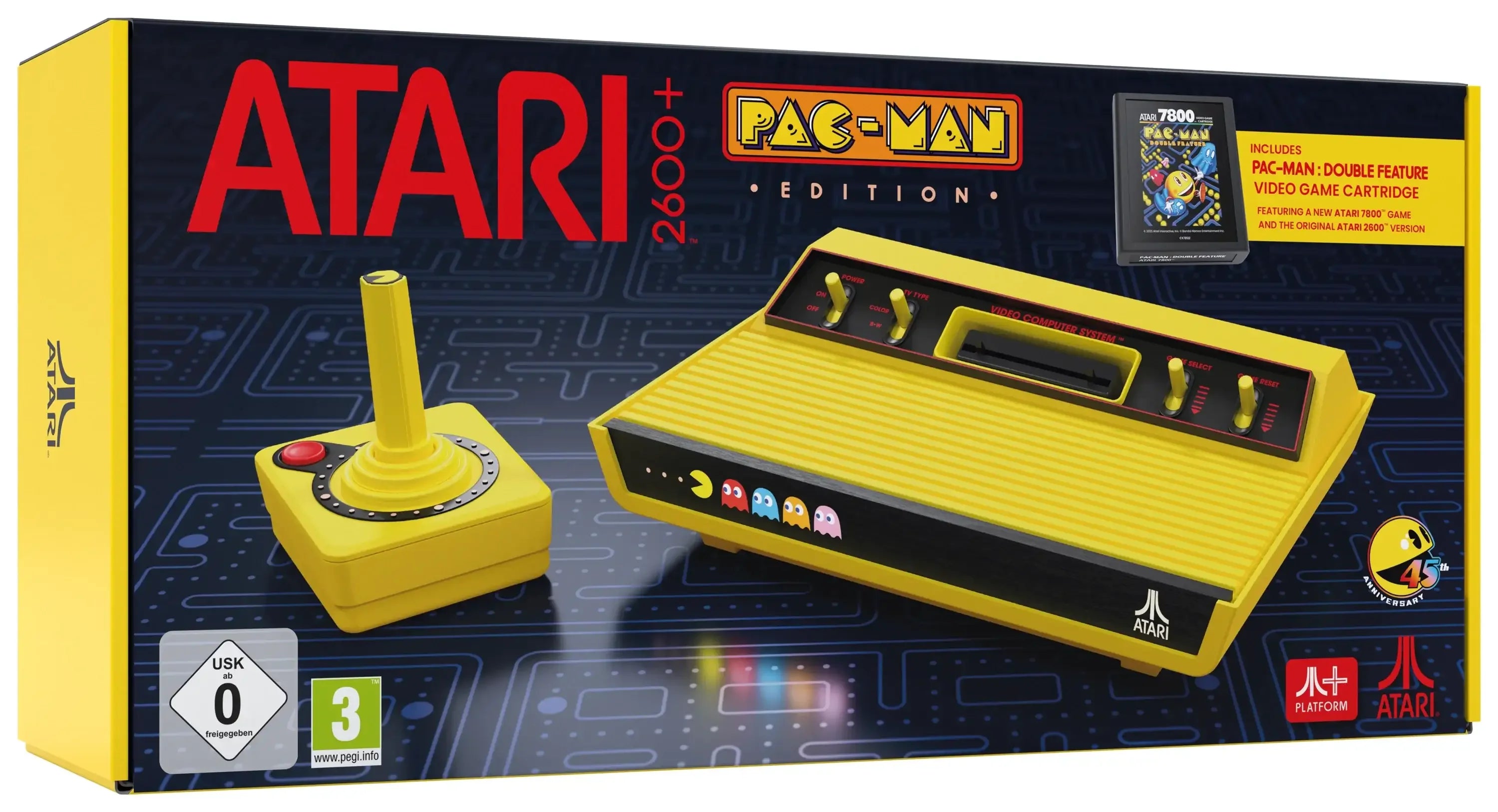 Atari - 2600+ PAC-MAN Edition Console & Joystick - Retro Konsola z Joystickiem