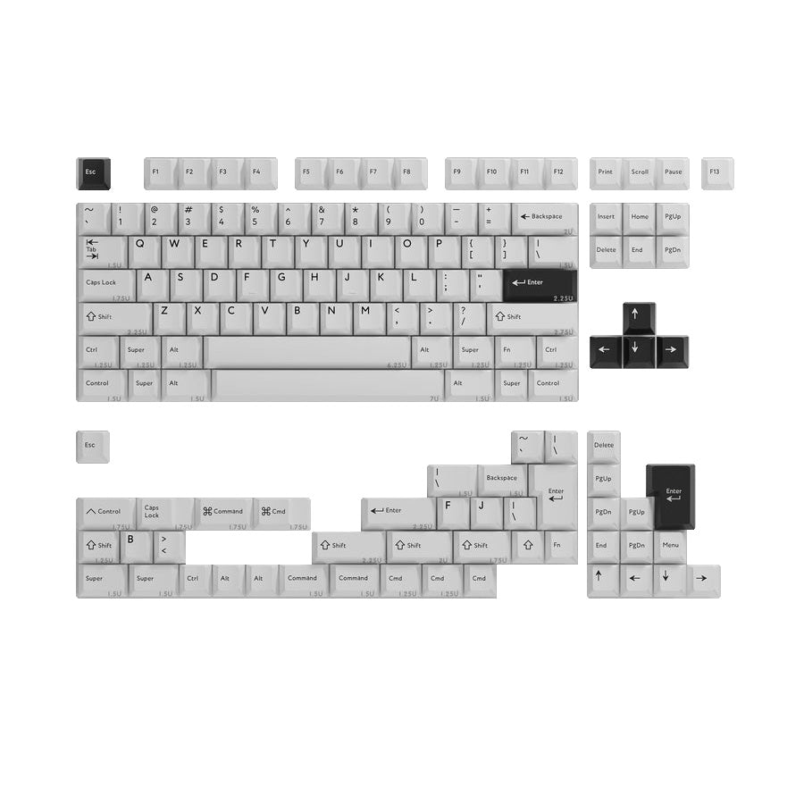 PBTfans - BOW - Zestaw Keycapów Double-shot PBT