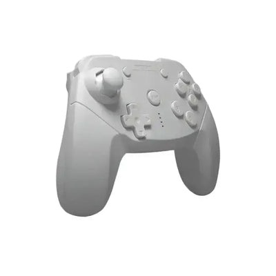 biały bezprzewodowy kontroler do gier, ergonomiczny pad gamingowy na białym tle