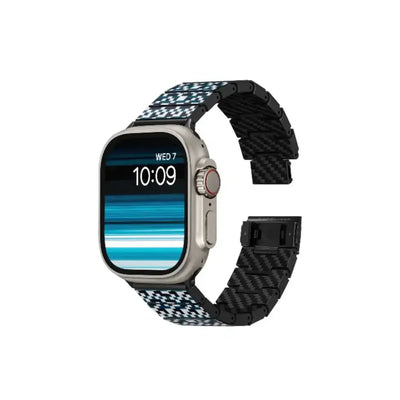 Pasek do Apple Watch z włókna węglowego, wzór mozaiki, akcesorium do zegarka