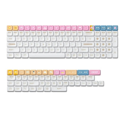 Kolorowe keycapy do klawiatury mechanicznej z rysunkami, idealne do biura i home office