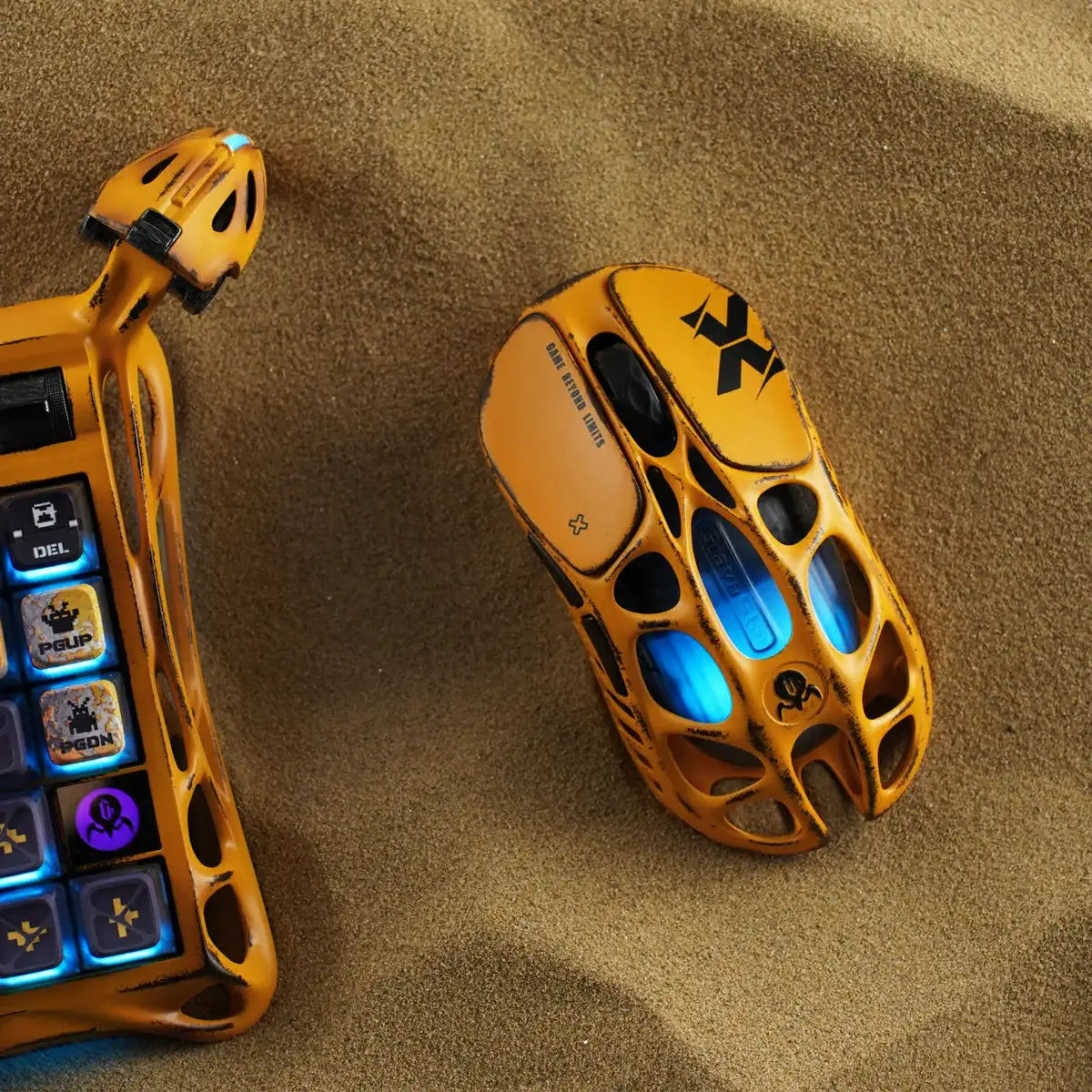 GravaStar - Mercury X Pro Special Edition Battle Worn-Yellow Wireless Gaming Mouse - Bezprzewodowa Myszka Gamingowa