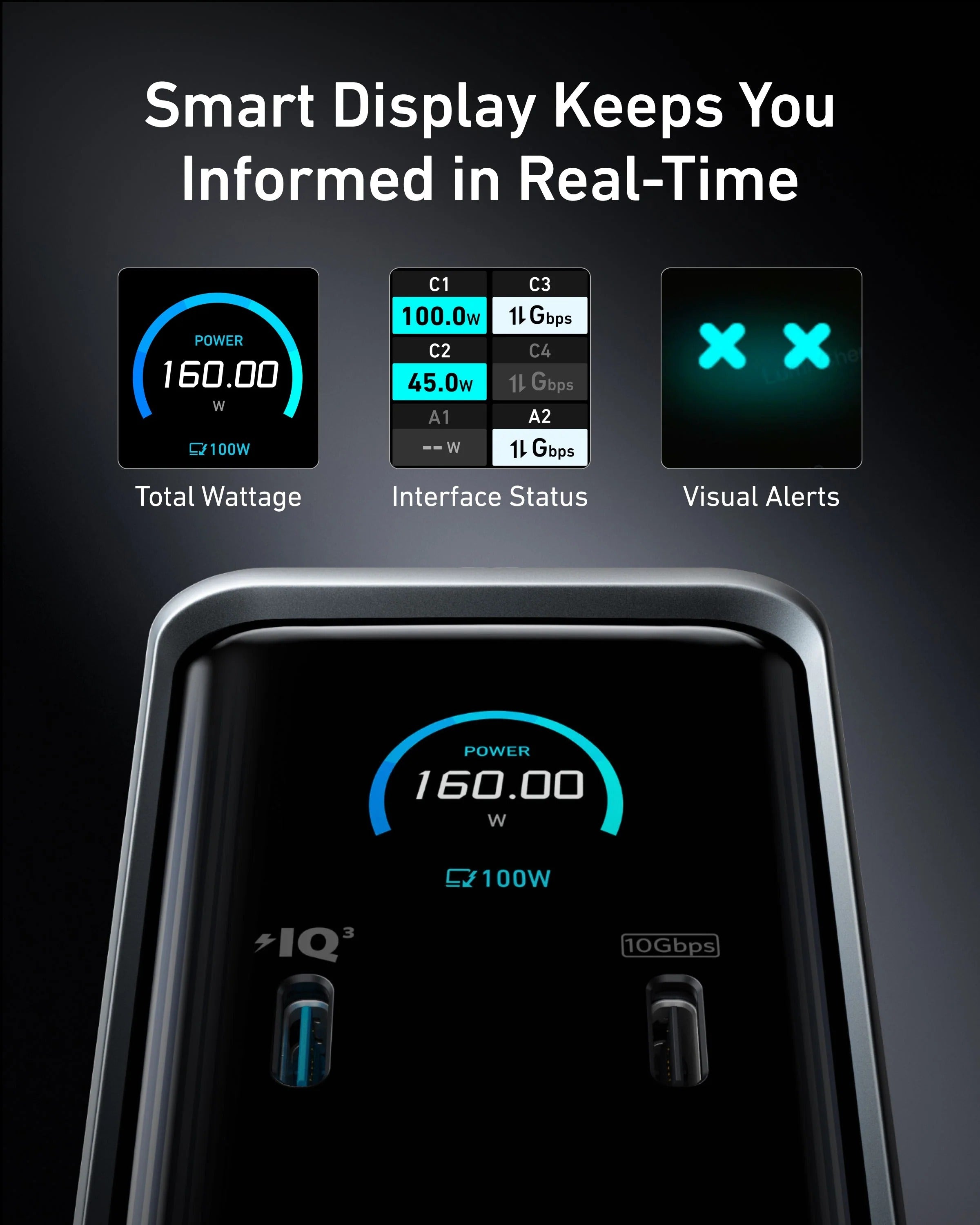 Anker - Prime Charging Docking Station (14-in-1, Dual Display, 160W)