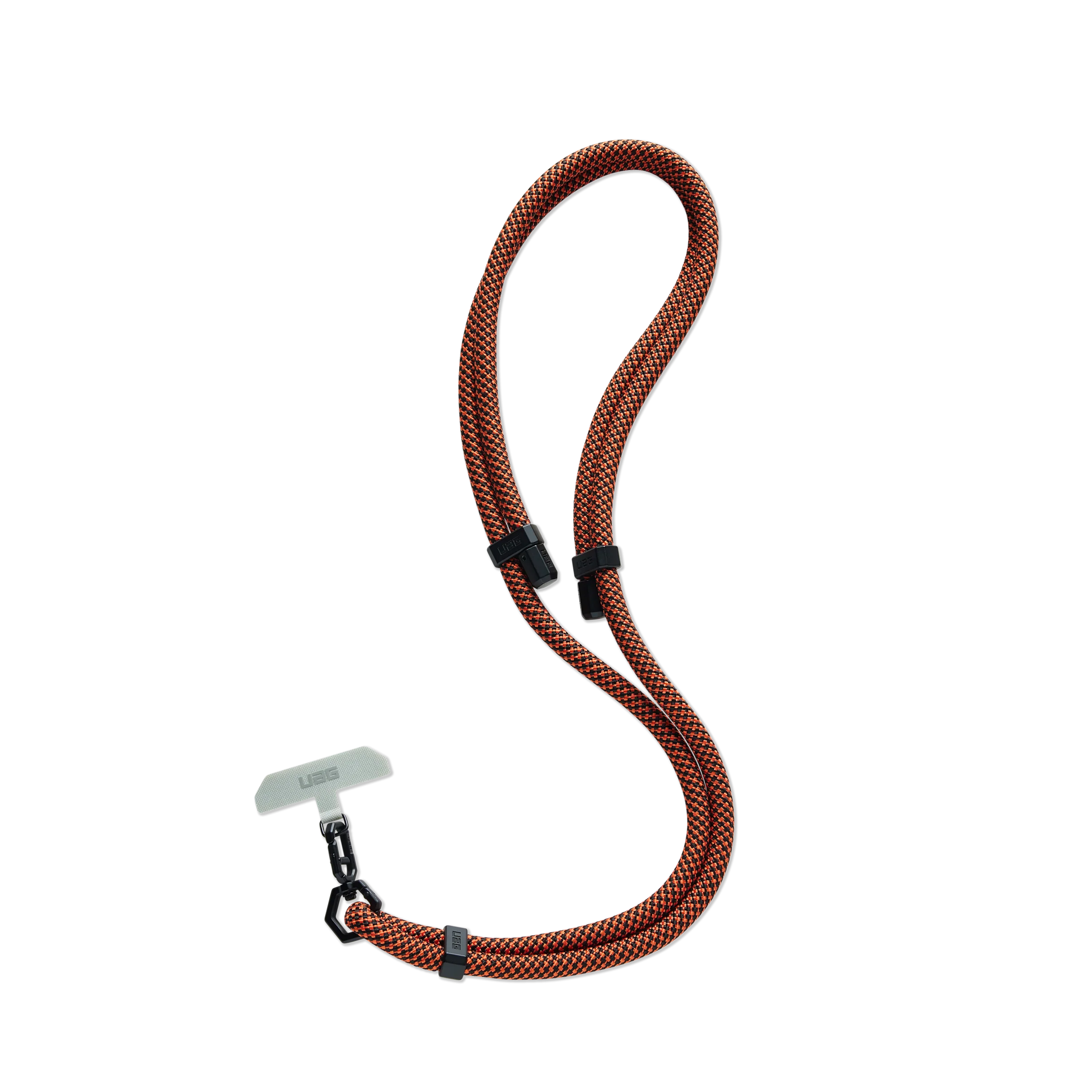 Pomarańczowy lanyard UBG z pętlą i klipsem, idealny do akcesoriów biurowych i desk setupu