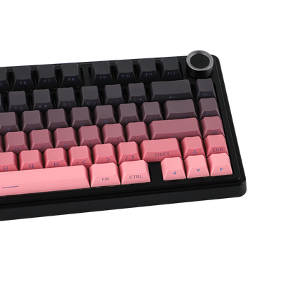 AULA - F75 Wireless Mechanical Keyboard - Bezprzewodowa Klawiatura Mechaniczna - Gradient Pink (Black) Side-Engraved