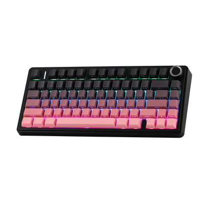 AULA - F75 Wireless Mechanical Keyboard - Bezprzewodowa Klawiatura Mechaniczna - Gradient Pink (Black) Side-Engraved