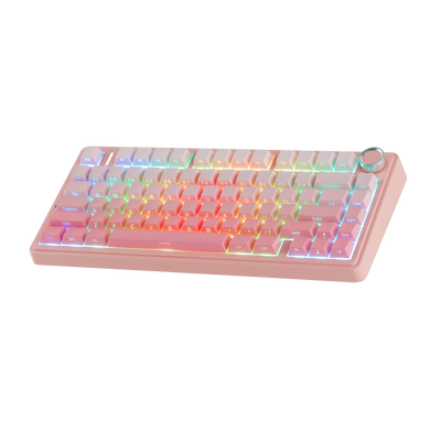 AULA - F75 Wireless Mechanical Keyboard - Bezprzewodowa Klawiatura Mechaniczna - Gradient Pink Side-Engraved