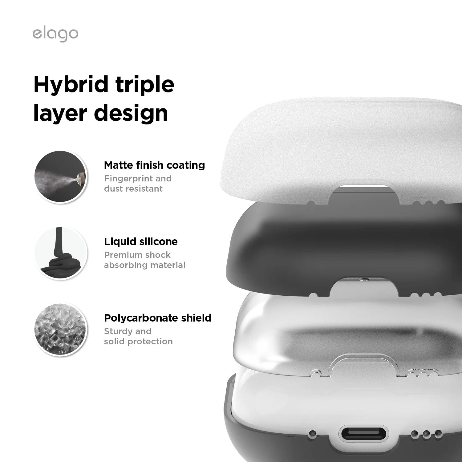 Elago - Liquid Hybrid Hang Case for AirPods 4 - Silikonowe Etui na AirPods 4