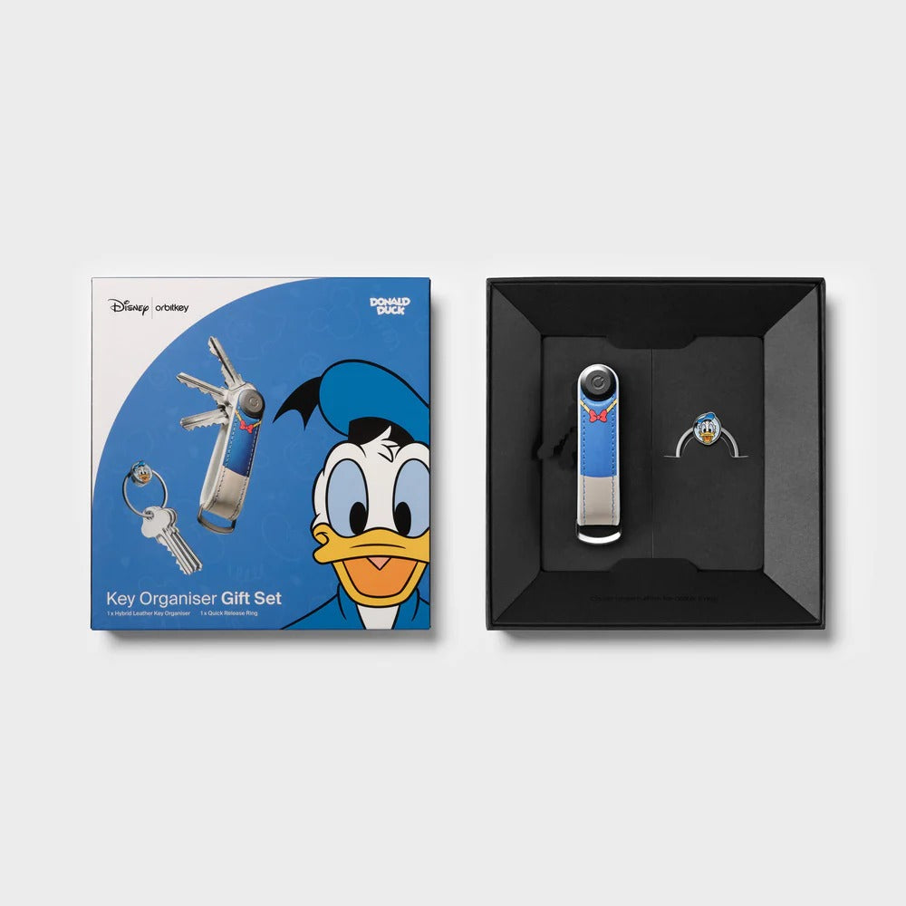 Orbitkey X Disney - Donald Duck Hybrid Leather Key Organizer + Ring v2 - Donald Duck Hybrydowy Skórzany Organizer Na Klucze + Zestaw Z Pierścieniem v2 Kit