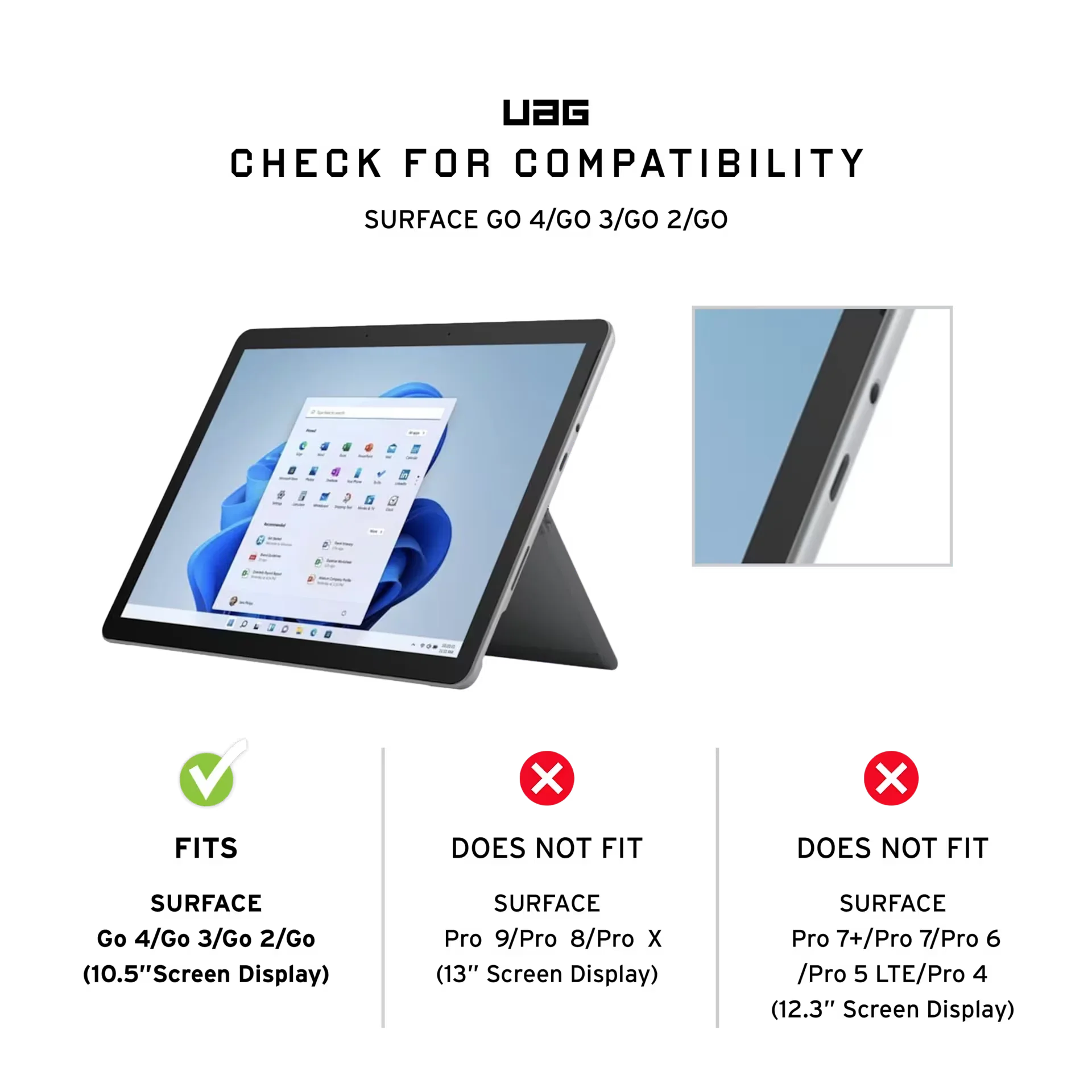 Stojak UAG kompatybilny z Surface Go 4/3/2/Go, 10,5 cala – idealny akcesorium do biurka domowego