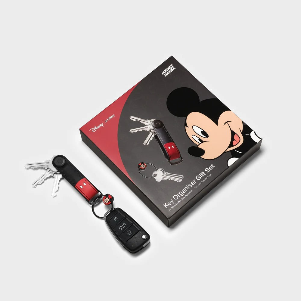 Orbitkey X Disney - Mickey Mouse Hybrid Leather Key Organiser + Ring v2 Kit - Mickey Mouse Hybrydowy Skórzany Organizer Na Klucze + Zestaw Z Pierścieniem v2 Kit