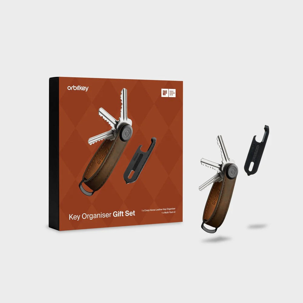 Orbitkey - Key Organizer Crazy Horse + Multi-Tool v2 Set - Zestaw Organizer do Kluczy + Multitool