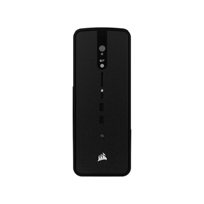 Czarny stojak USB z portami i przyciskami, idealny do home office i desk setupu